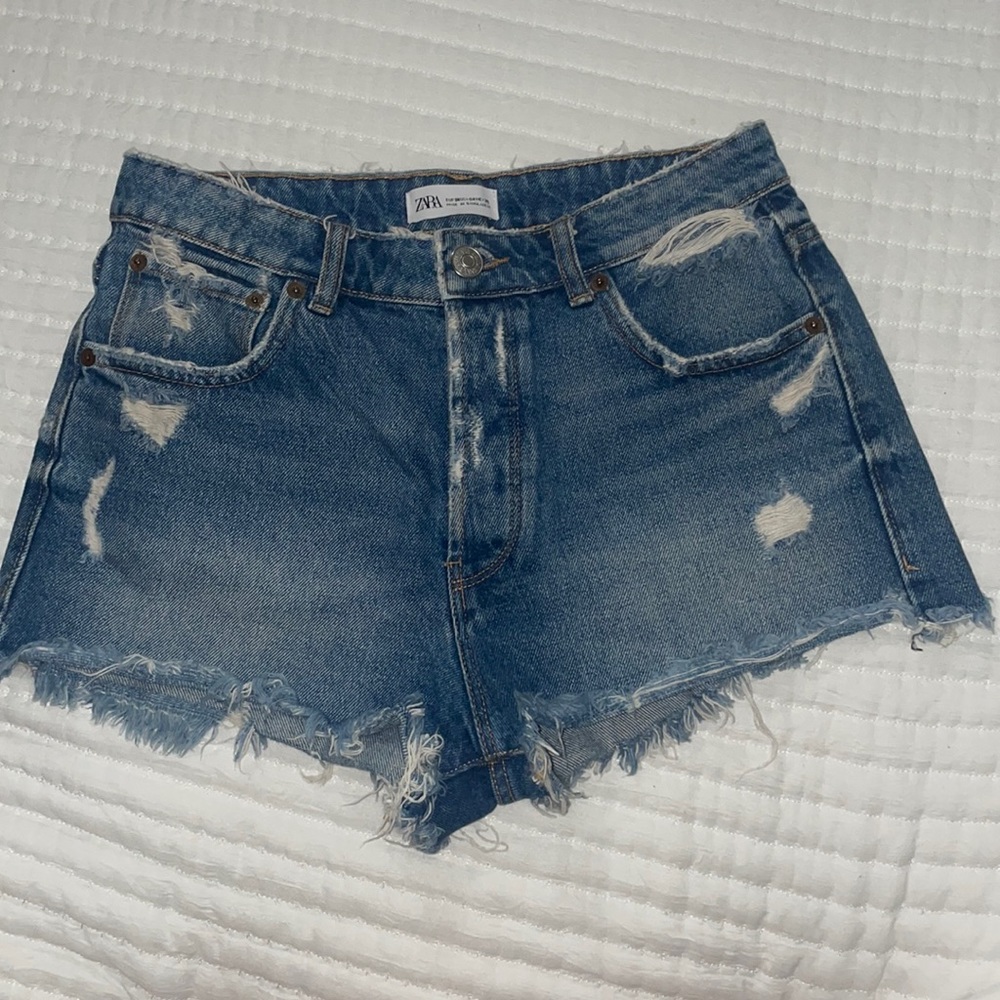 Distressed Denim Shorts